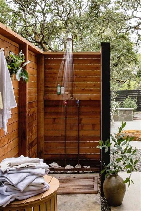 easy outdoor shower|low maintenance outdoor showers ideas.